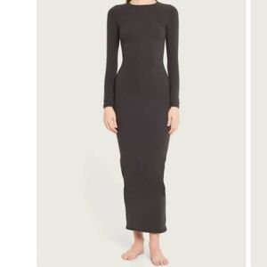 Skims Fits Everybody Long-Sleeve Crewneck Maxi Dress
